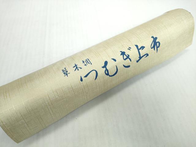平和屋着物*夏物 浴衣 反物 着尺 草木調 楓花文 綿 未使用 DABD8948zzz