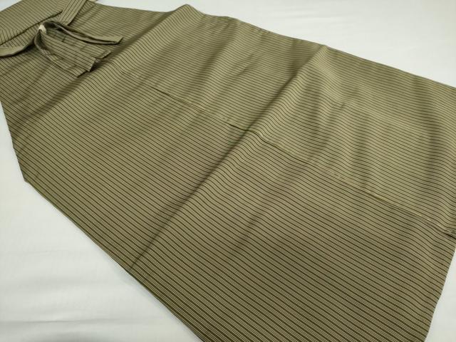 平和屋着物●男性 馬乗り袴 縞 正絹 逸品 未使用 DABD9001ud