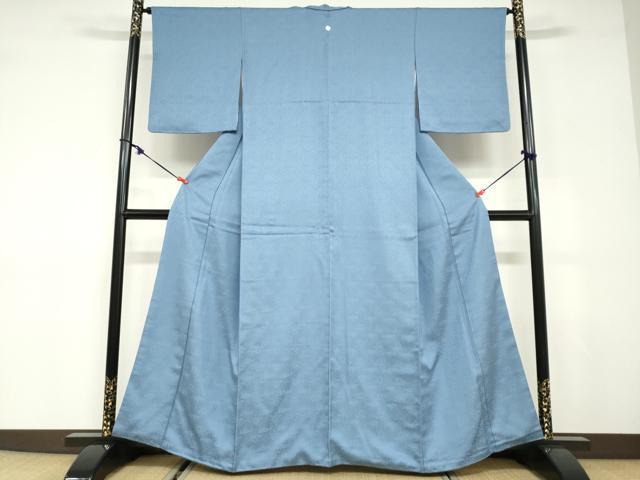平和屋着物●上質な色無地 草花地紋 薄縹色 正絹 逸品 DABD9012ud