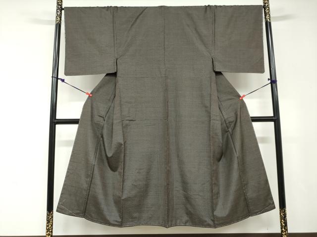 平和屋着物●男性 本場大島紬 アンサンブル 長羽織 抽象文様 正絹 逸品 未使用 DABD9047ud