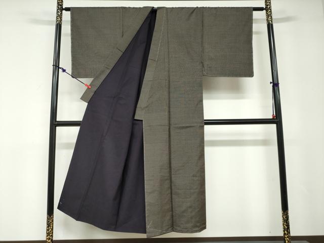 平和屋着物●男性 本場大島紬 アンサンブル 長羽織 抽象文様 正絹 逸品 未使用 DABD9047ud