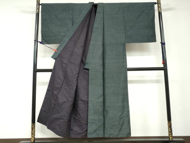 平和屋着物●男性 本場大島紬 アンサンブル 長羽織 亀甲文様 正絹 逸品 DABD9050ud