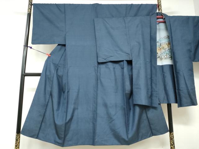 平和屋着物●男性 本場大島紬 アンサンブル 長羽織 100亀甲 総詰め 正絹 逸品 DABD9052ud