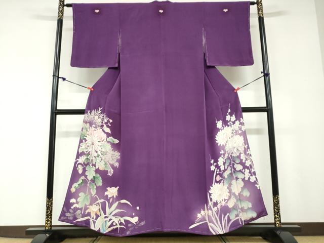 平和屋着物●アンティーク 大正ロマン 色留袖 草花文 金彩 正絹 逸品 DABD9066ud