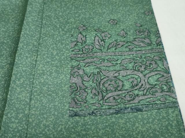 平和屋着物●本場染大島紬 訪問着 横段鳥獣草花文 正絹 逸品 未使用 DABD9071ud