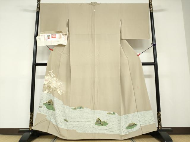 平和屋着物●本加賀友禅作家 大久保謙一 色留袖 枯山水 証紙付き 正絹 逸品 DABD9077ud