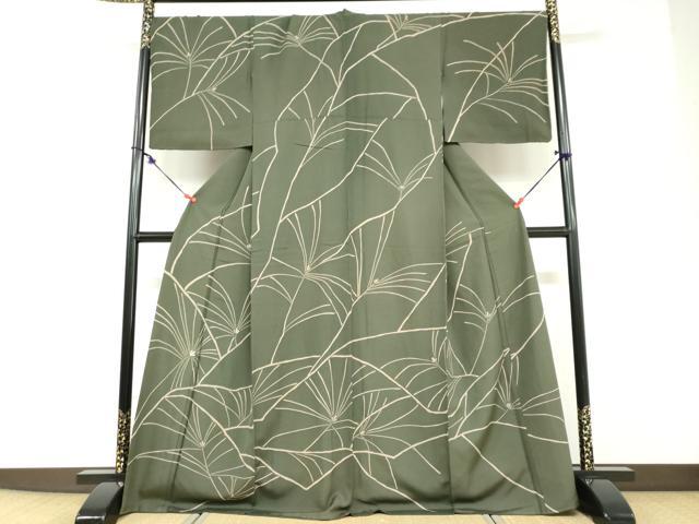 平和屋着物●訪問着 刺繍 枝葉文 正絹 逸品 DABD9091ud