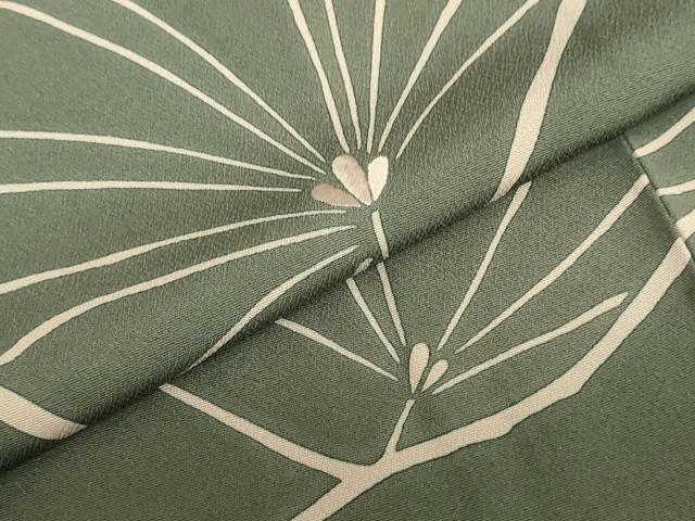 平和屋着物●訪問着 刺繍 枝葉文 正絹 逸品 DABD9091ud