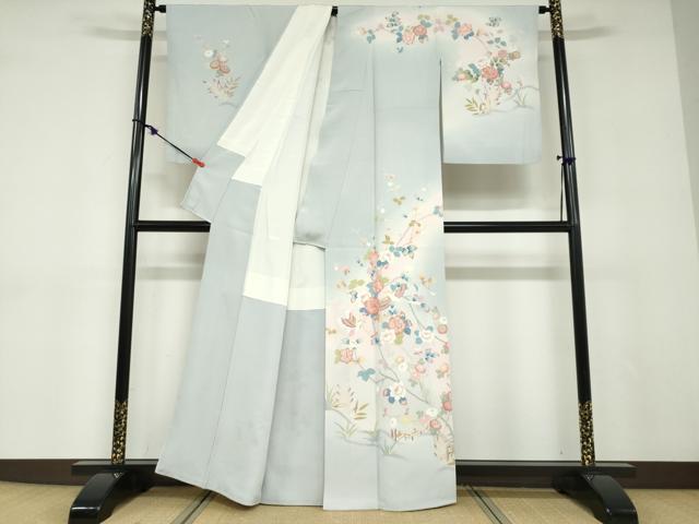 平和屋着物●訪問着 作家物 花鳥文 暈し染め 金彩 正絹 逸品 DABD9108ud