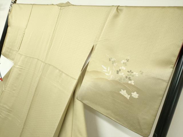 平和屋着物●訪問着 刺繍 流水草花文 暈し染め 金彩 正絹 逸品 DABD9120ud