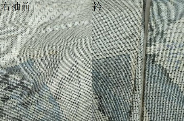 平和屋着物●都喜ヱ門 本場大島紬 白大島 7マルキ 総絣 色紙重ね飛鶴草花文 胴抜き仕立て 藤絹織物謹製 正絹 逸品 DABD9124ud