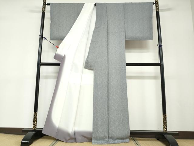 平和屋着物●江戸小紋 鮫小紋柄 舞葉地紋 正絹 逸品 未使用 DABD9131ud