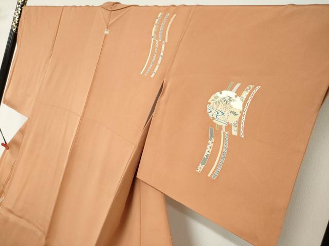 平和屋着物●訪問着 駒刺繍 雪輪草花文 金彩 正絹 逸品 DABD9135ud