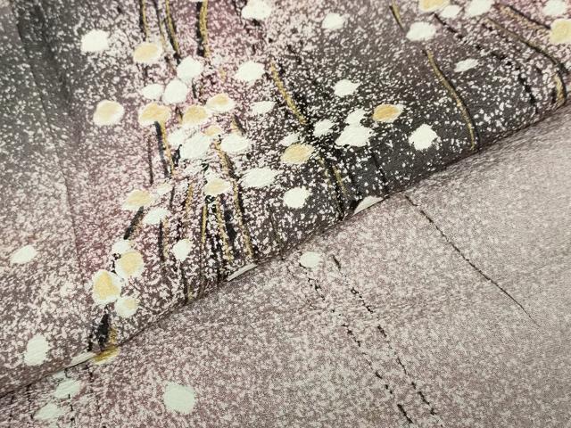 平和屋着物●訪問着 枝垂れ花文 暈し染め 金彩 正絹 逸品 DABD9145ud