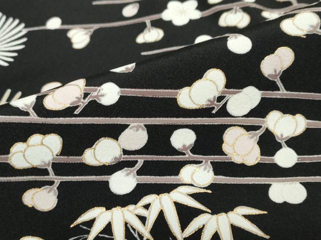 平和屋着物●豪華黒留袖 駒刺繍 松竹梅 金彩 正絹 逸品 DABD9149ud