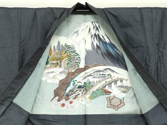 平和屋着物●男性 本場染大島紬 アンサンブル 100亀甲 総詰め 正絹 逸品 未使用 DABD9152ud