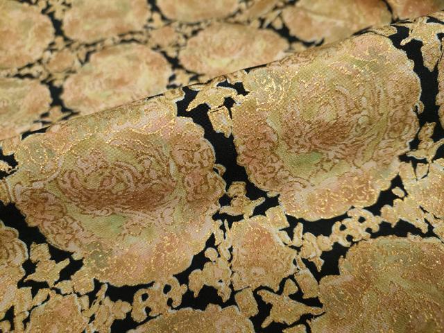 平和屋着物●上質な小紋 正倉院花鳥文 黒地 金彩 正絹 逸品 DABD9160ud