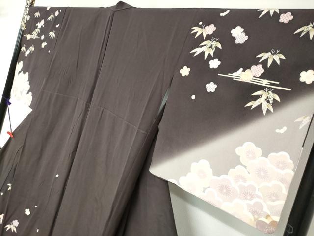 平和屋着物●訪問着 梅笹文 暈し染め 正絹 逸品 DABD9175ud