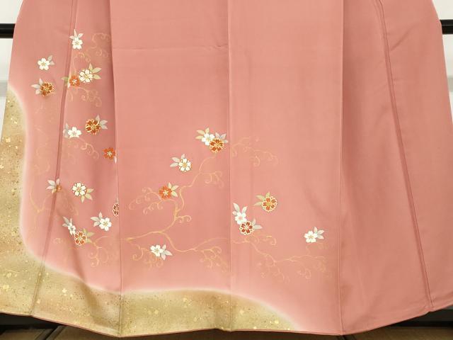平和屋着物●訪問着 駒刺繍 花唐草文 金彩 正絹 逸品 DABD9180ud