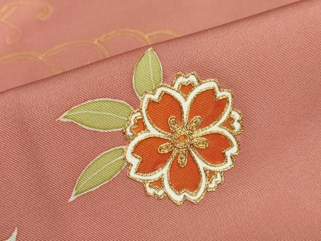 平和屋着物●訪問着 駒刺繍 花唐草文 金彩 正絹 逸品 DABD9180ud