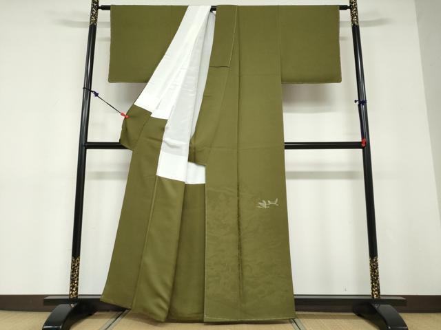 平和屋着物●本加賀友禅作家 押田正義監修 色留訪問着 飛鶴風景草花文 正絹 逸品 未使用 DABD9195ud