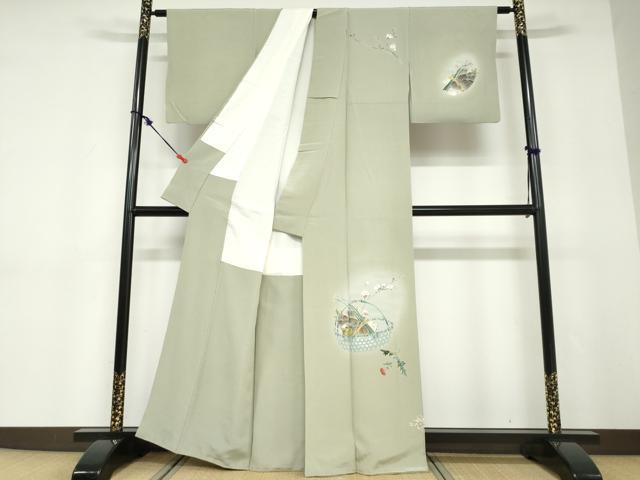 平和屋着物●訪問着 友禅 作家物 たけのこ 筍 暈し染め 正絹 逸品 DABD9202ud