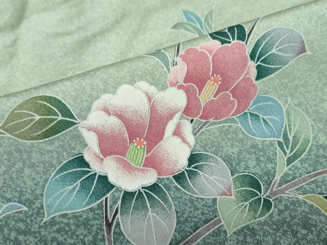 平和屋着物●訪問着 友禅 草花文 暈し染め 正絹 逸品 DABD9208ud