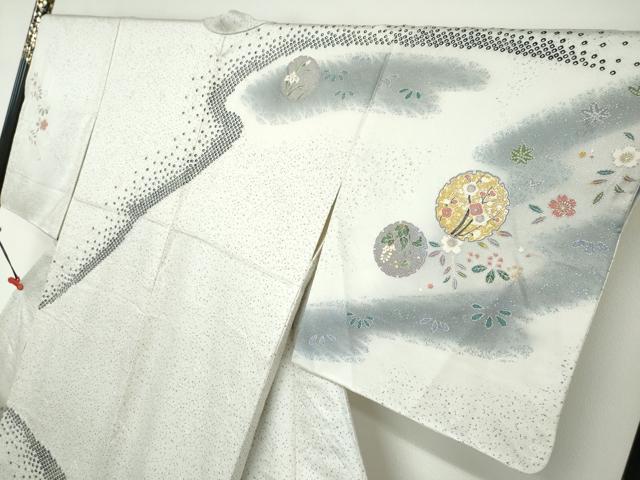 平和屋着物●訪問着 鹿の子雪輪草花文 金彩 正絹 逸品 DABD9229ud