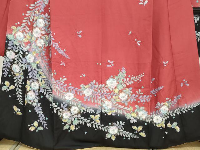 平和屋着物●豪華振袖 辻が花 暈し染め 金彩 正絹 逸品 DABD9265ud