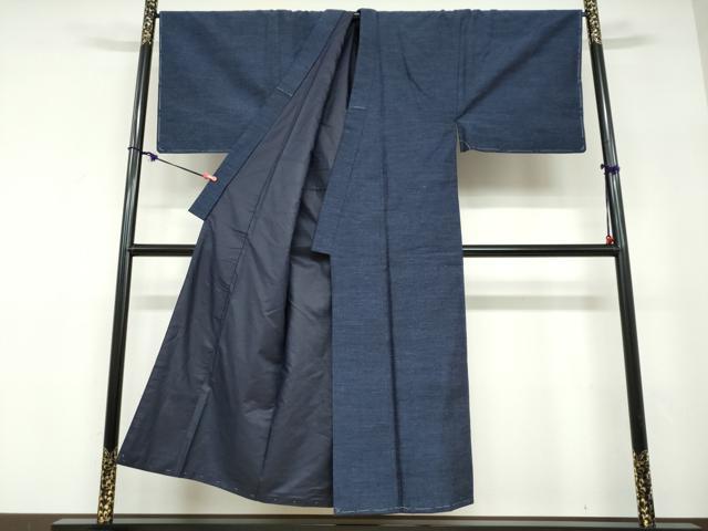 平和屋着物●男性 結城紬 アンサンブル 長羽織 杢 キングサイズ 正絹 逸品 未使用 DABD9271ud