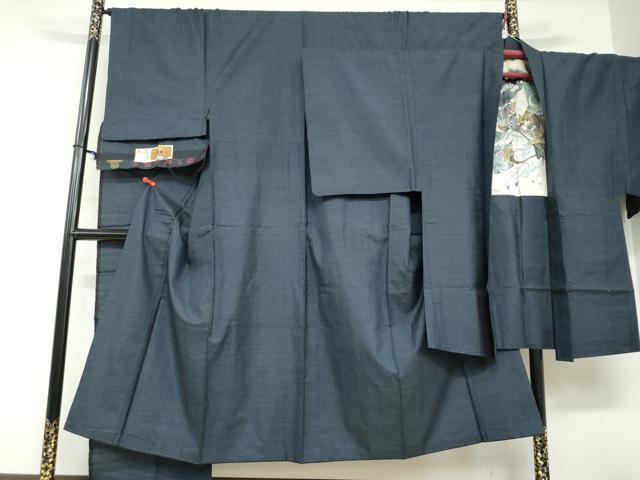 平和屋着物●男性　本場大島紬　アンサンブル　長羽織　80亀甲　総詰め　証紙付き　正絹　逸品　DABD9273ud 平和屋着物○男性 本場大島紬 アンサンブル 長羽織 80亀甲 総詰め 証紙付き