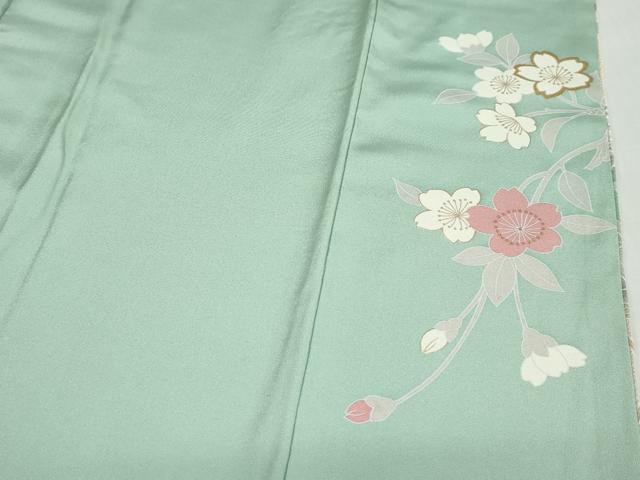 平和屋着物●訪問着 駒刺繍 流水鹿の子草花文 暈し染め 金銀彩 正絹 逸品 DABD9280ud