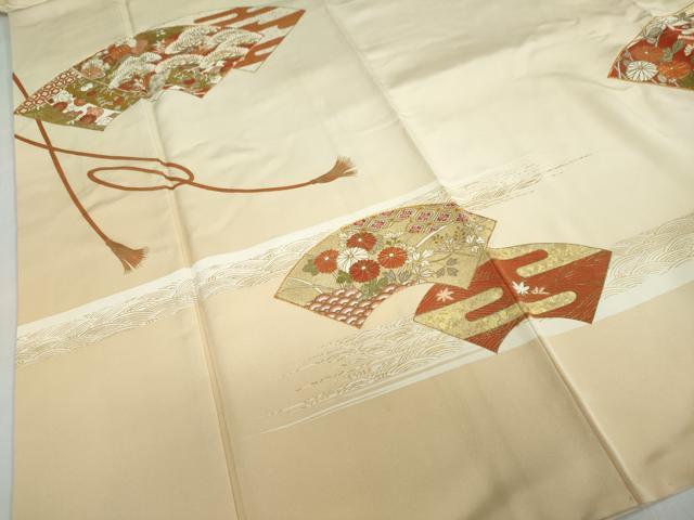 平和屋着物●豪華色留袖 駒刺繍 地紙重ね吉祥草花文 金彩 正絹 逸品 DABD9311ud