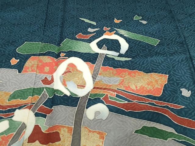 平和屋着物●訪問着 抽象文様 金彩 正絹 逸品 DABD9322ud