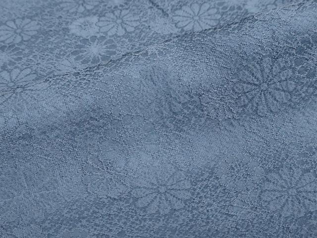 平和屋着物●上質な色無地 菊地紋 青藤色 正絹 逸品 DABD9326ud