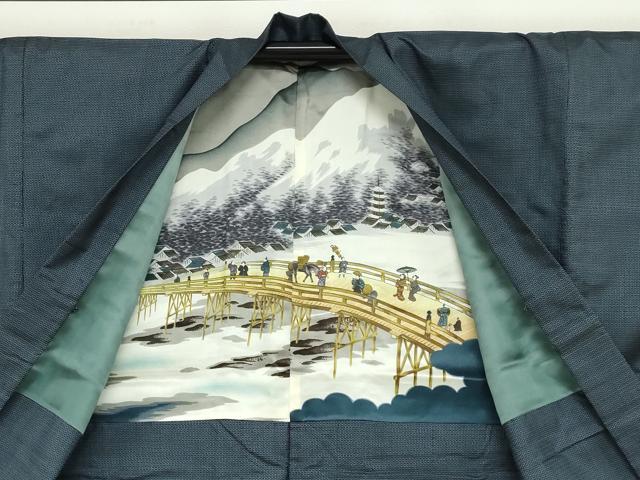 平和屋着物●男性 本場大島紬 アンサンブル 100亀甲 総詰め 正絹 逸品 DABD9339ud
