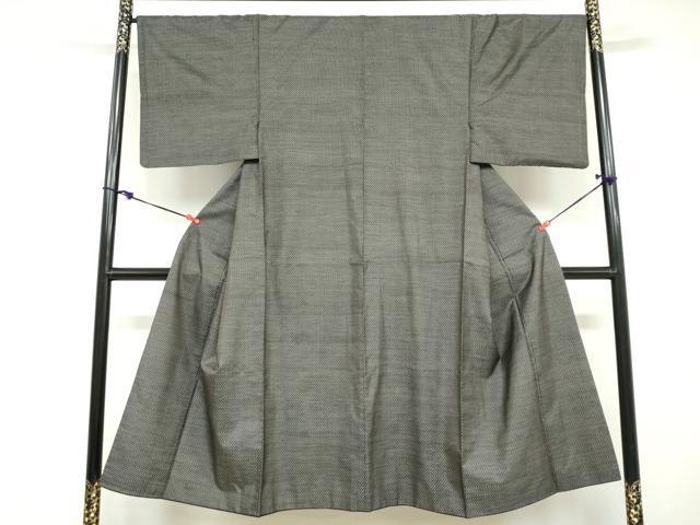 平和屋着物●男性 本場奄美大島紬 アンサンブル 長羽織 抽象文様 反端付き 正絹 逸品 DABD9345ud