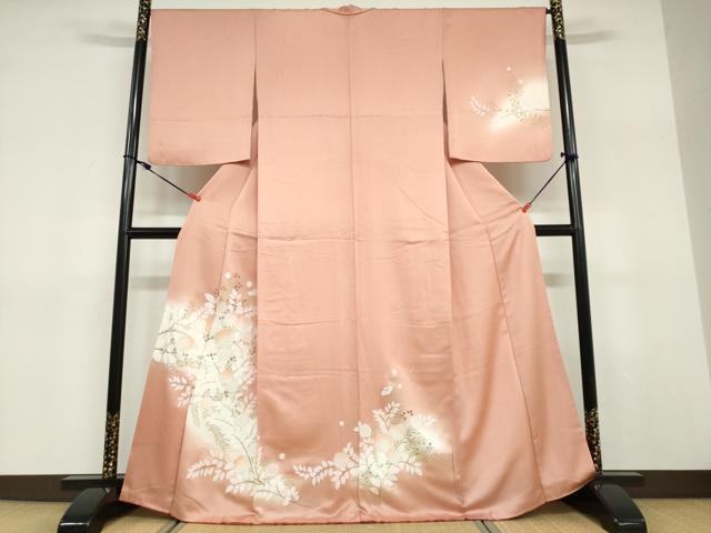 平和屋着物●訪問着 草花文 暈し染め 金彩 正絹 逸品 DABD9353ud