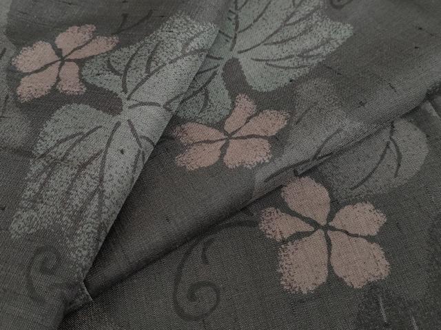 平和屋着物●上質な紬　蔦の葉文　正絹　逸品　DABD9366ud 平和屋着物○上質な紬 蔦の葉文 正絹 逸品 DABD9366ud