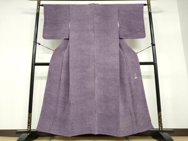 平和屋着物●江戸小紋 彫:町谷弘之 染:清水峯川 鮫小紋柄 鬼しぼ縮緬 正絹 逸品 未使用 DABD9379ud