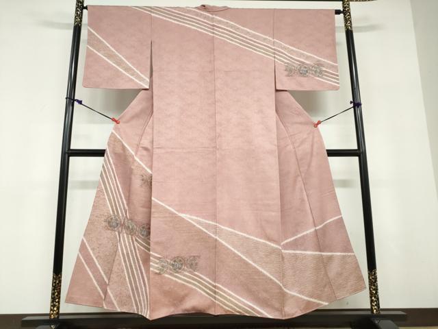 平和屋着物●訪問着 絞り 刺繍 動物花絵皿文 金彩 正絹 逸品 DABD9386ud