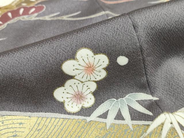 平和屋着物●訪問着 流水梅松文 金彩 正絹 逸品 DABD9443ud