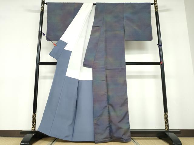 平和屋着物●上質な紬 霞文 正絹 逸品 DABD9445ud