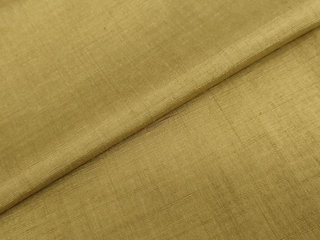 平和屋着物●結城紬 色無地 芥子色 正絹 逸品 未使用 DABD9465ud