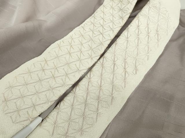 平和屋着物●長襦袢 無双仕立て 舞葉文 やまと誂製 半衿刺繍 正絹 逸品 DABD9483ud