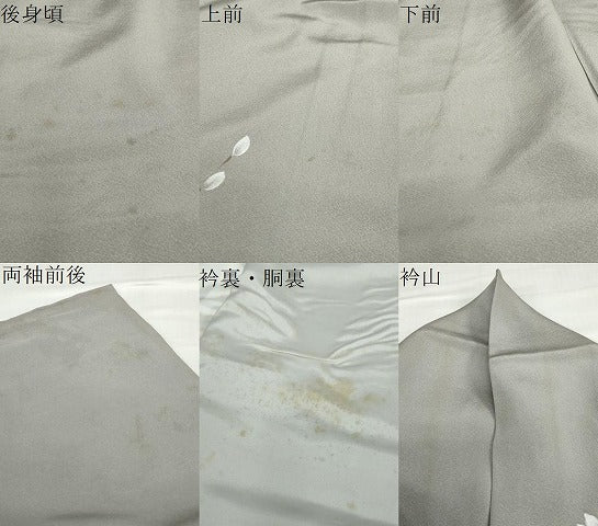 平和屋着物●訪問着 草花霞文 シルエット 暈し染め 金彩 正絹 逸品 DABD9488ud