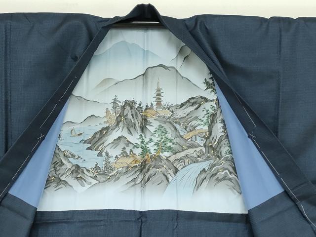 平和屋着物●男性 本場大島紬 アンサンブル 長羽織 100亀甲 総詰め 証紙付き 恵 広光作 正絹 逸品 未使用 DABD9499ud