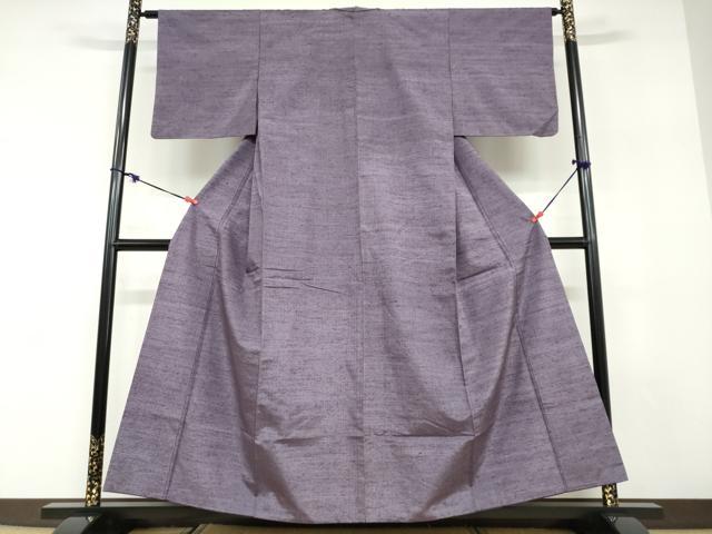 平和屋着物●上質な紬 古代紫色 正絹 逸品 DABD9517ud