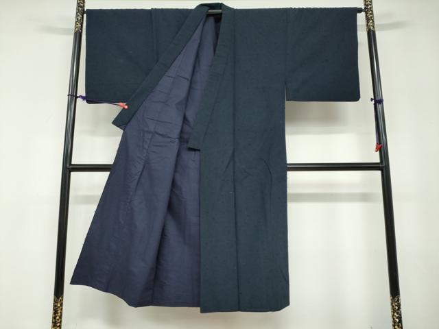 平和屋着物●男性 髭紬 アンサンブル 正絹 逸品 DABD9536ud