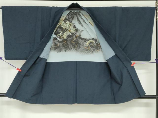 平和屋着物●男性 髭紬 アンサンブル 正絹 逸品 DABD9536ud